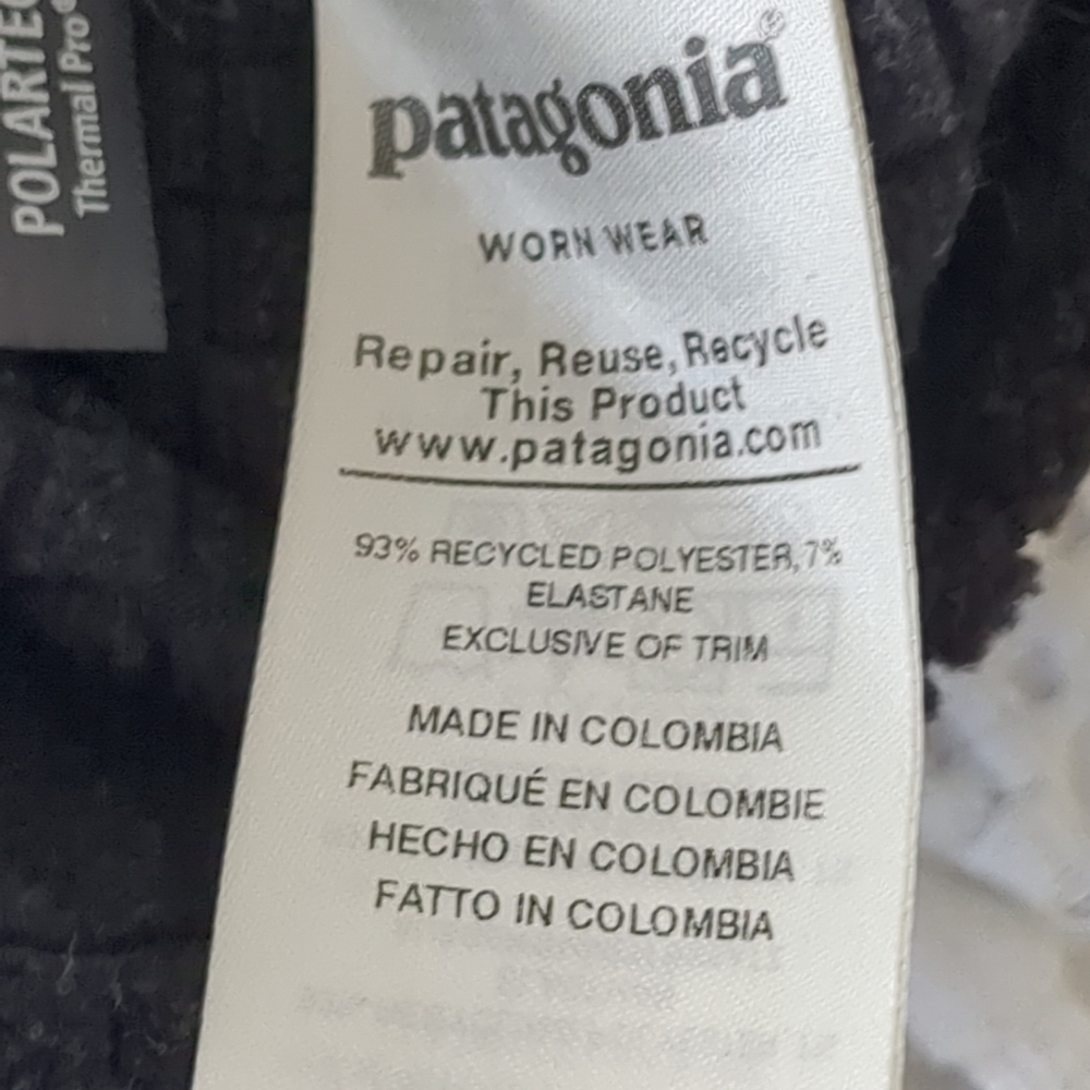 Patagonia R1 Regulator Grid Fleece Hoodie Full Zip Small Black - Picture 8 of 9